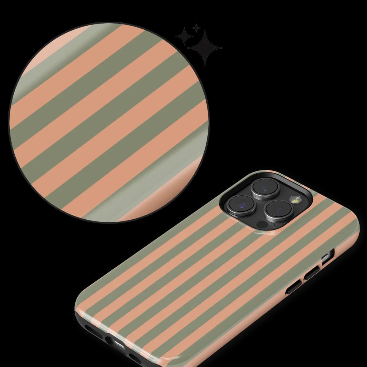 Stripes - Sweet Sage - Green/Pink/Multicolor for iPhone 15 Pro