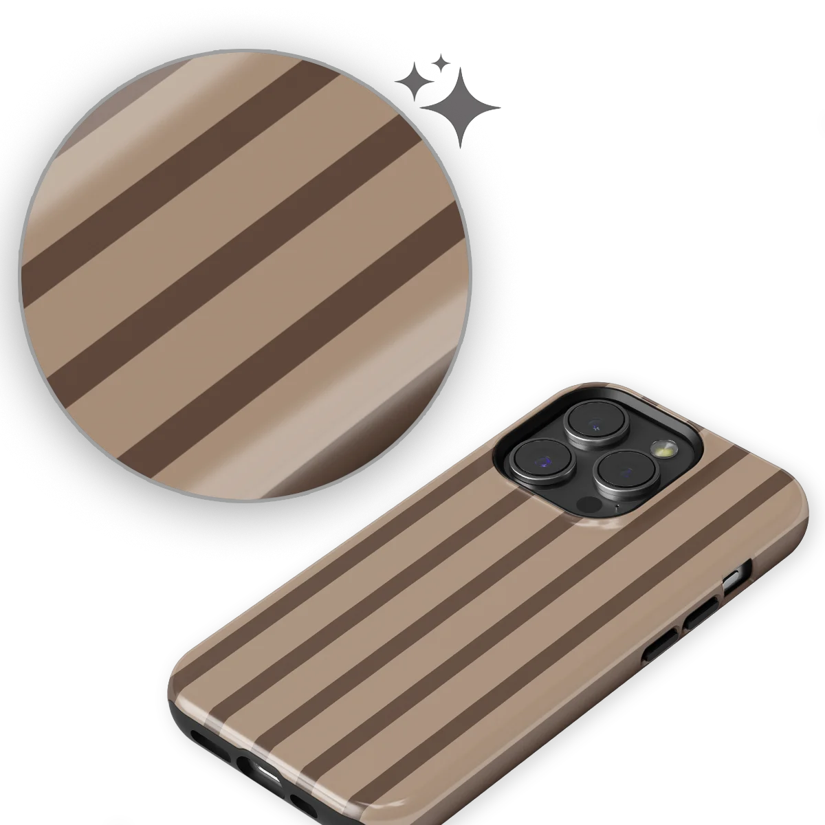 Stripes - Truffle Touch - Brown for iPhone 15 Pro