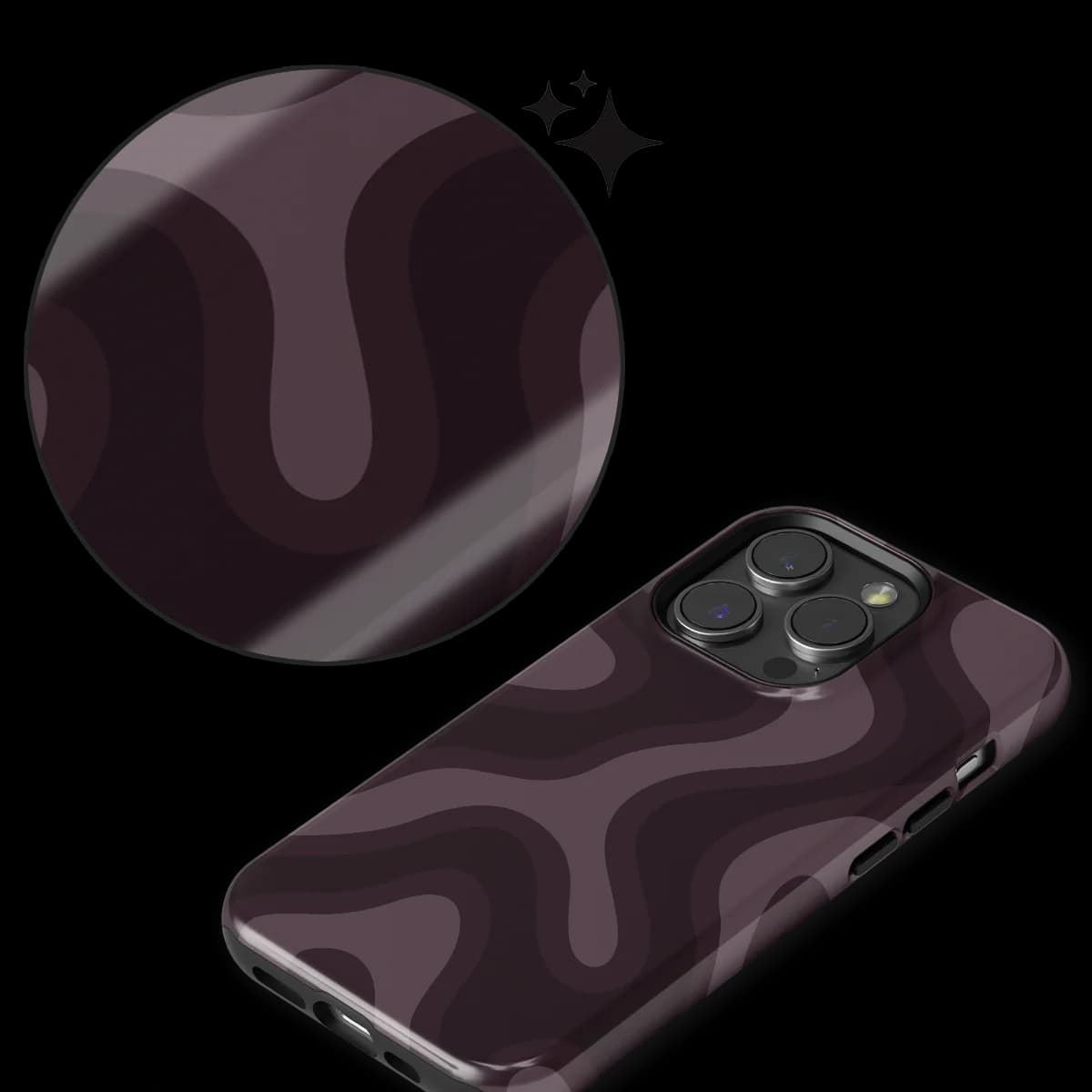 Curvy Lines - Aubergine Fade - Purple/Pink for iPhone 15 Pro Max
