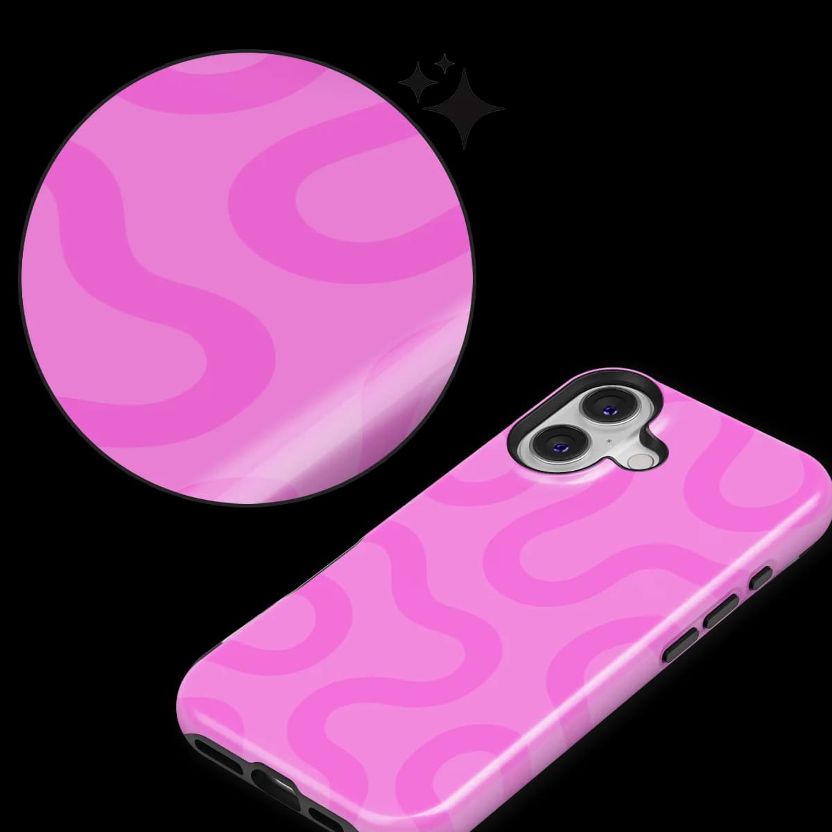 Motion Flow - Bubble Waves - Pink for iPhone 16 Plus