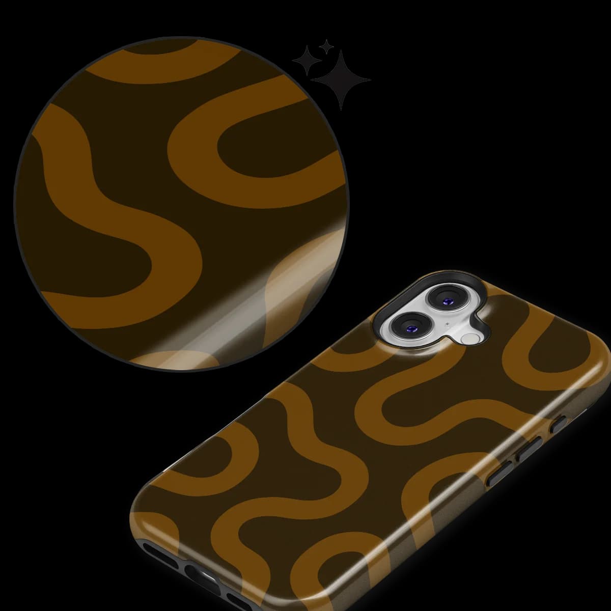 Motion Flow - Fluid Roots - Brown/Orange for iPhone 16 Plus