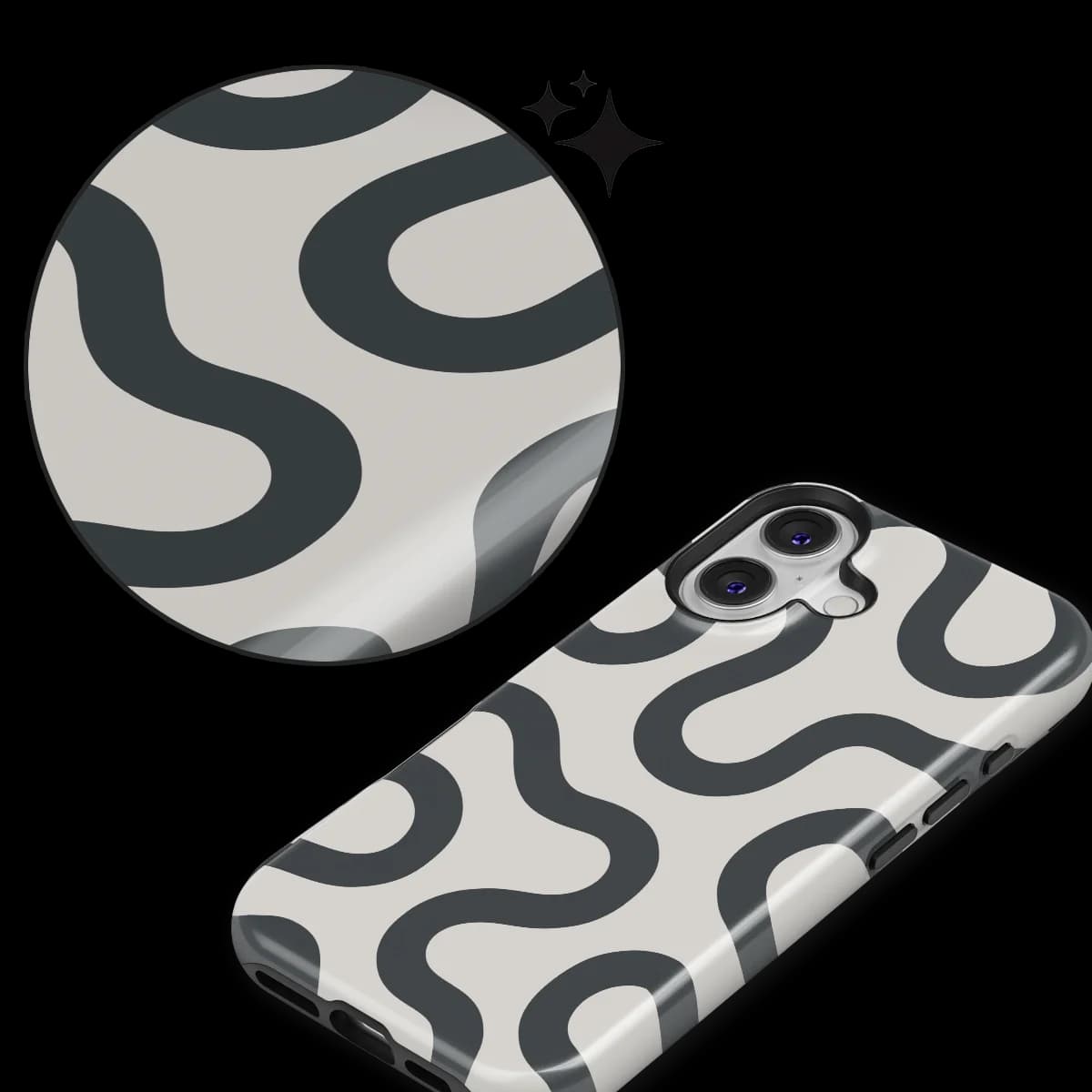 Motion Flow - Graphite Glide - White/Grey for iPhone 16 Plus