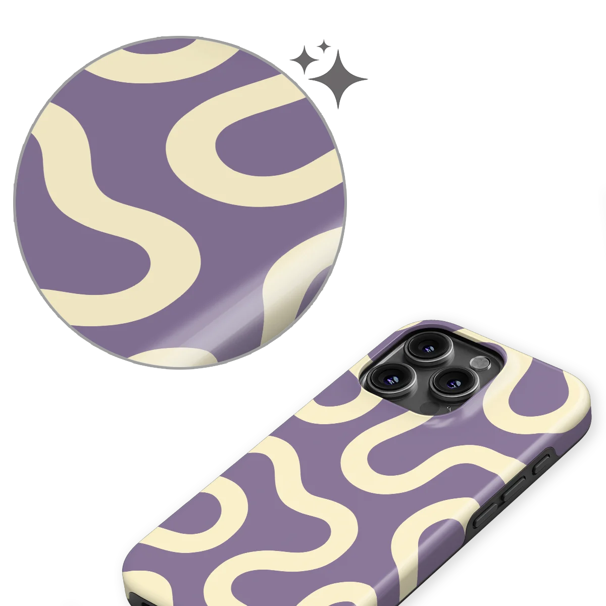 Motion Flow - Pastel Path - White/Purple for iPhone 16 Pro