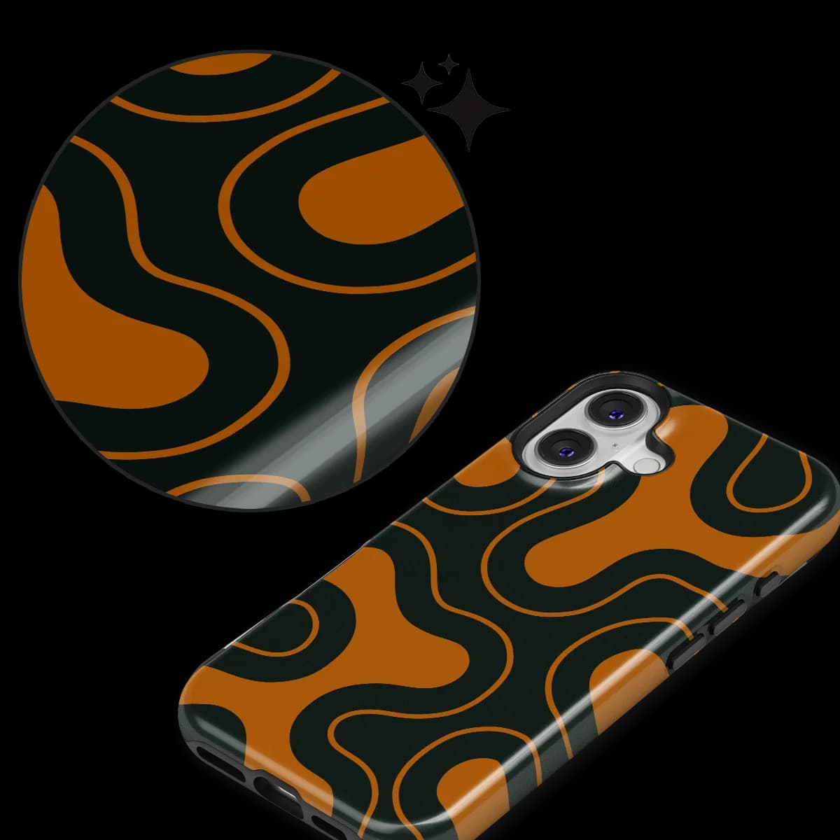 Motion Flow - Organic Circuit - Orange/Black for iPhone 17
