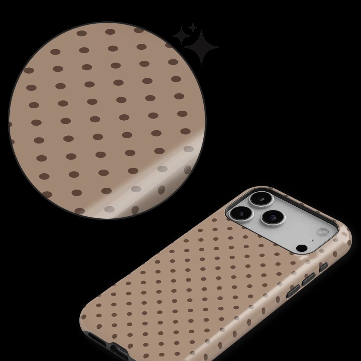 Polka Dots - Sandstone Dots - Brown/Brown for iPhone 17 Pro Max