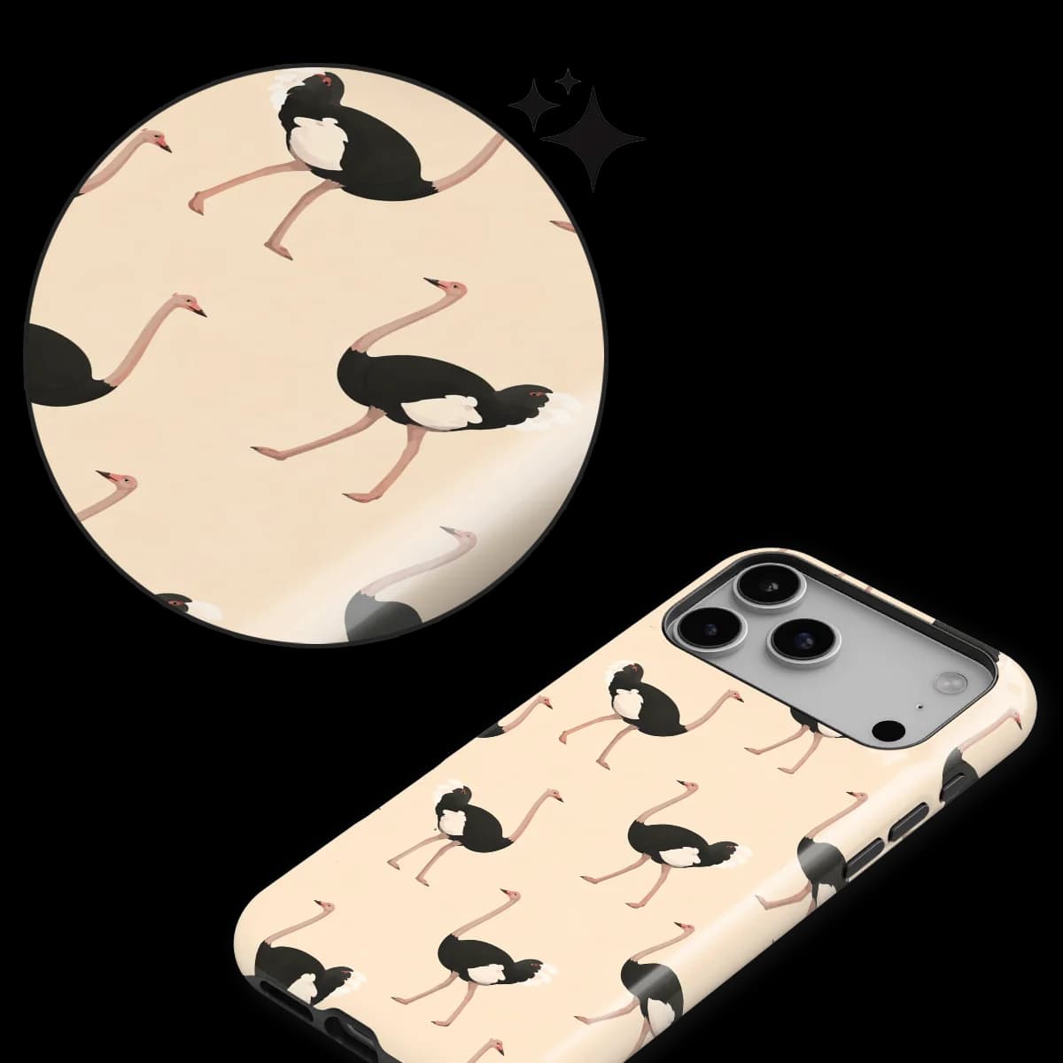 Safari - Struisvogel - White/Black for iPhone 17 Pro Max