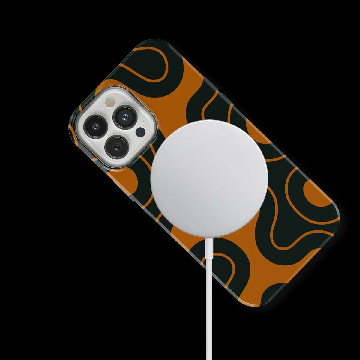Motion Flow - Organic Circuit - Orange/Black for iPhone 12 Pro