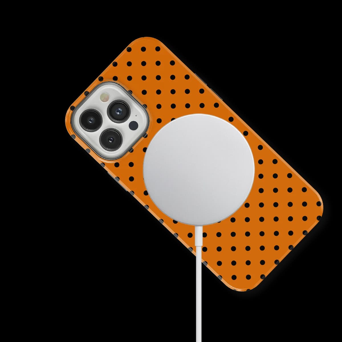 Polka Dots - Pumpkin Dots - Orange/Black for iPhone 12 Pro