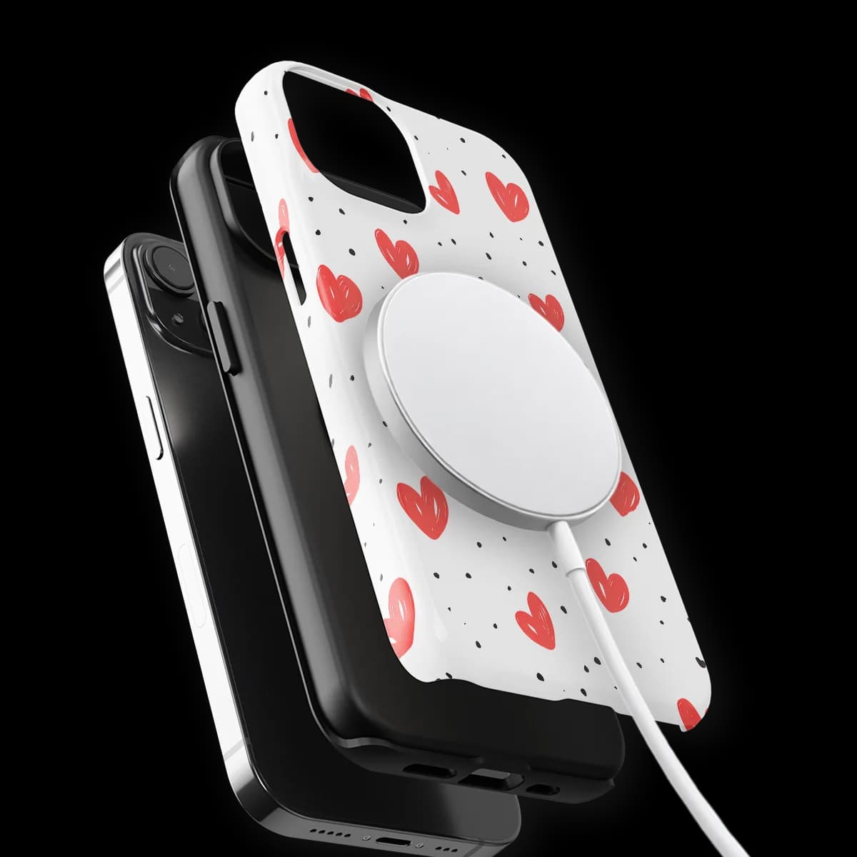 Little Love - Cherry Hearts - White/Red/Multicolor for iPhone 14