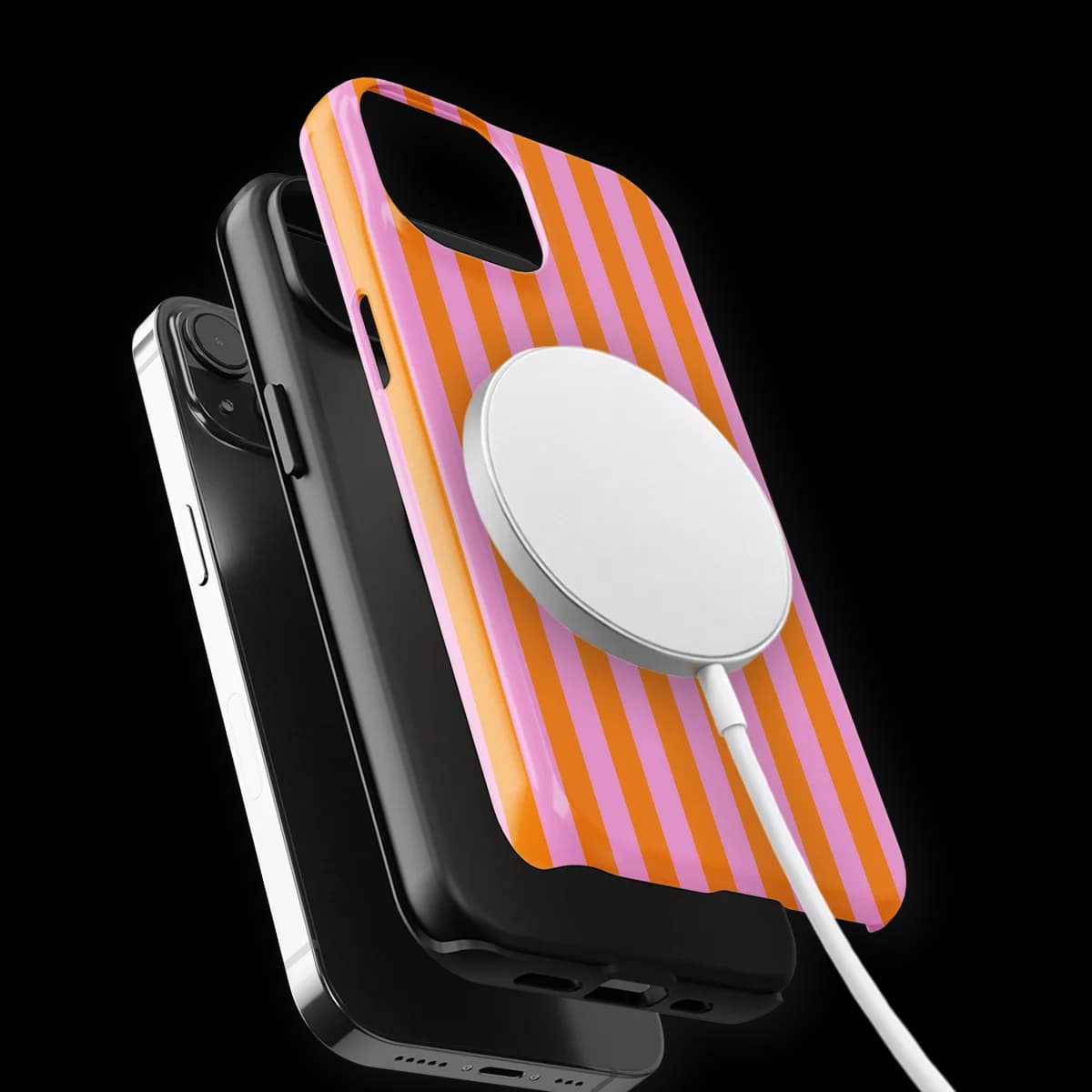 Stripes - Bubble Beam - Pink/Orange/Multicolor for iPhone 14 Plus