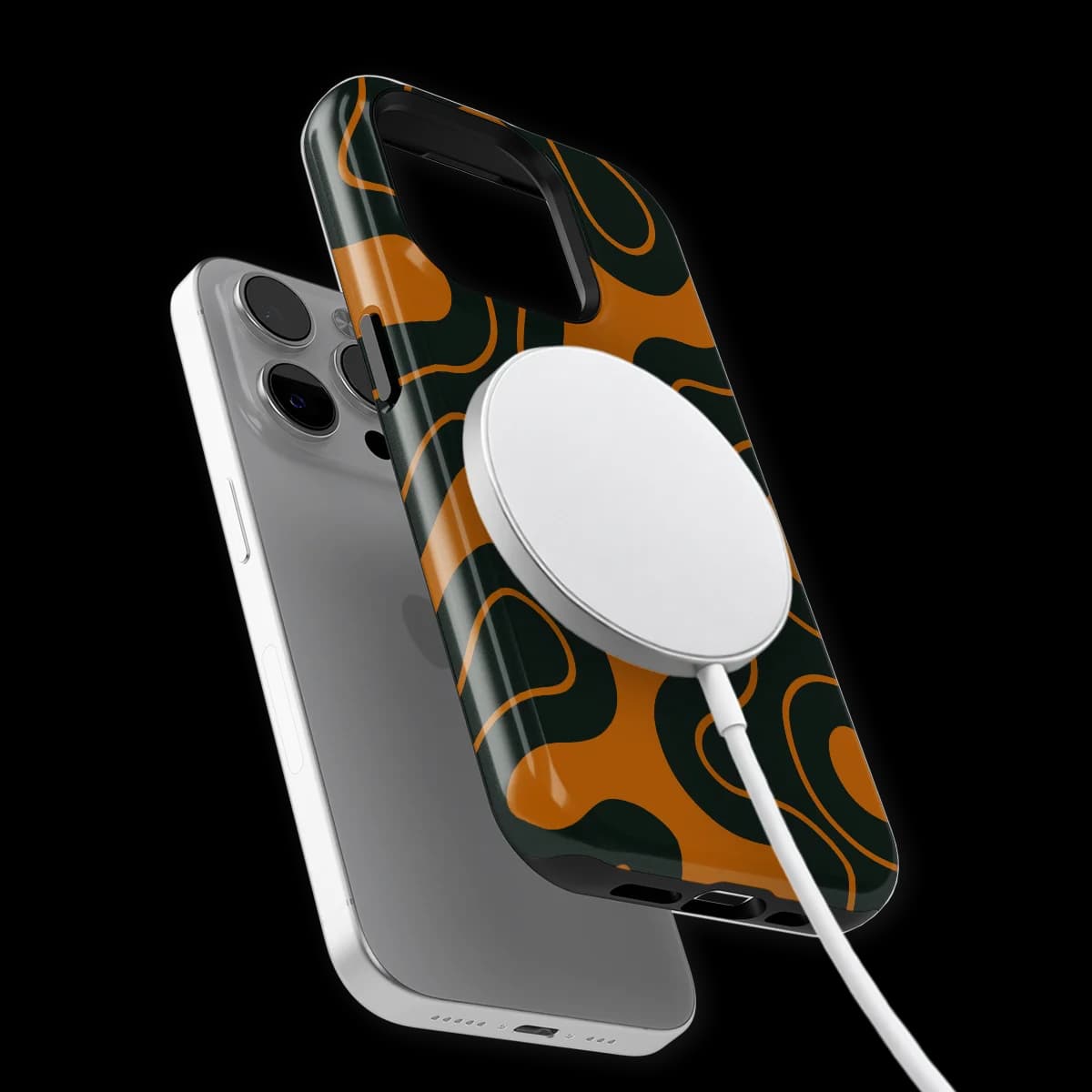 Motion Flow - Organic Circuit - Orange/Black for iPhone 14 Pro Max