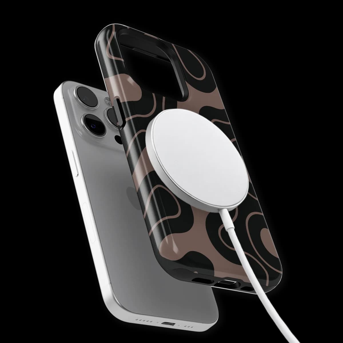 Motion Flow - Wander Lines - Black/Grey for iPhone 14 Pro Max