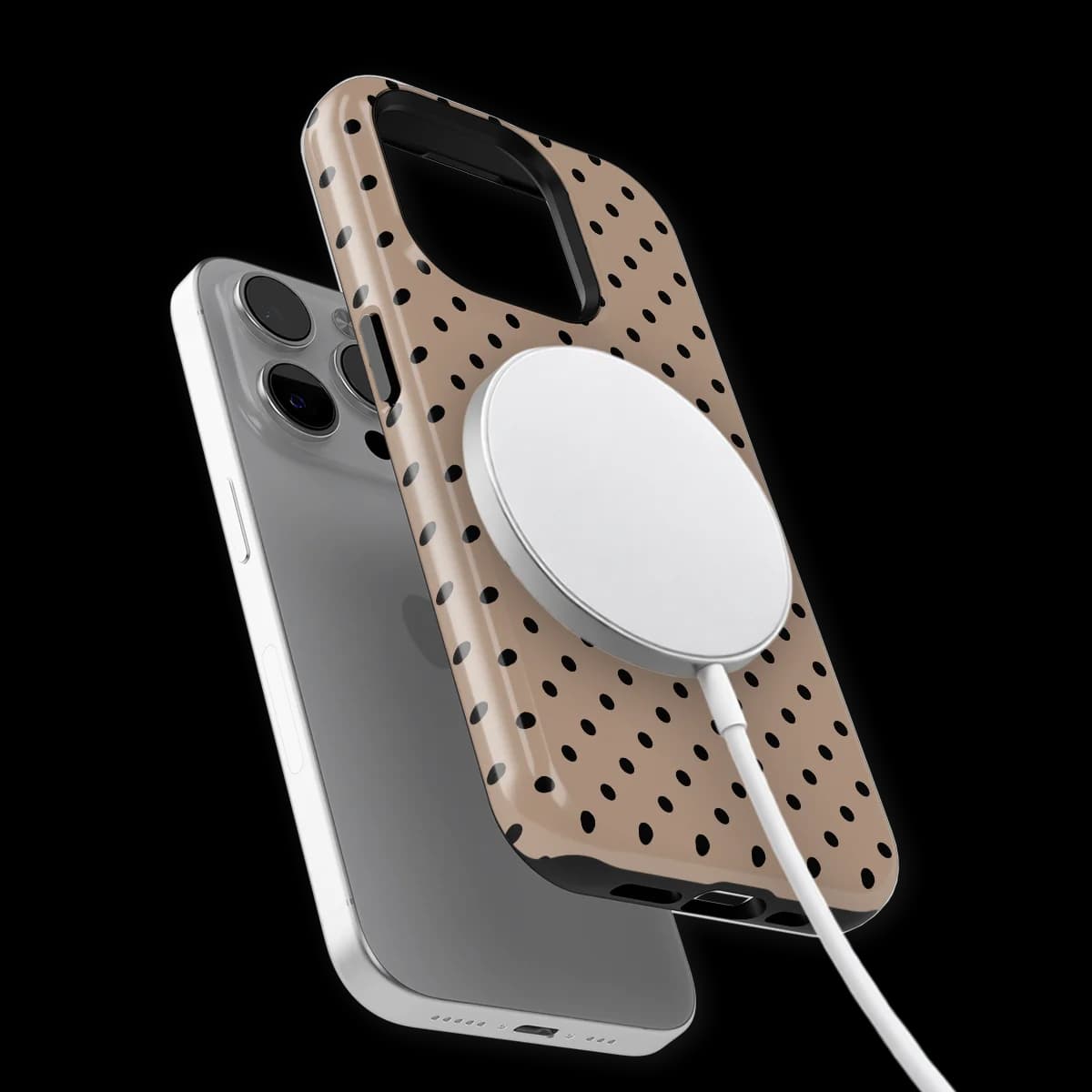 Polka Dots - Cocoa Noir - Brown/Black for iPhone 15 Pro Max