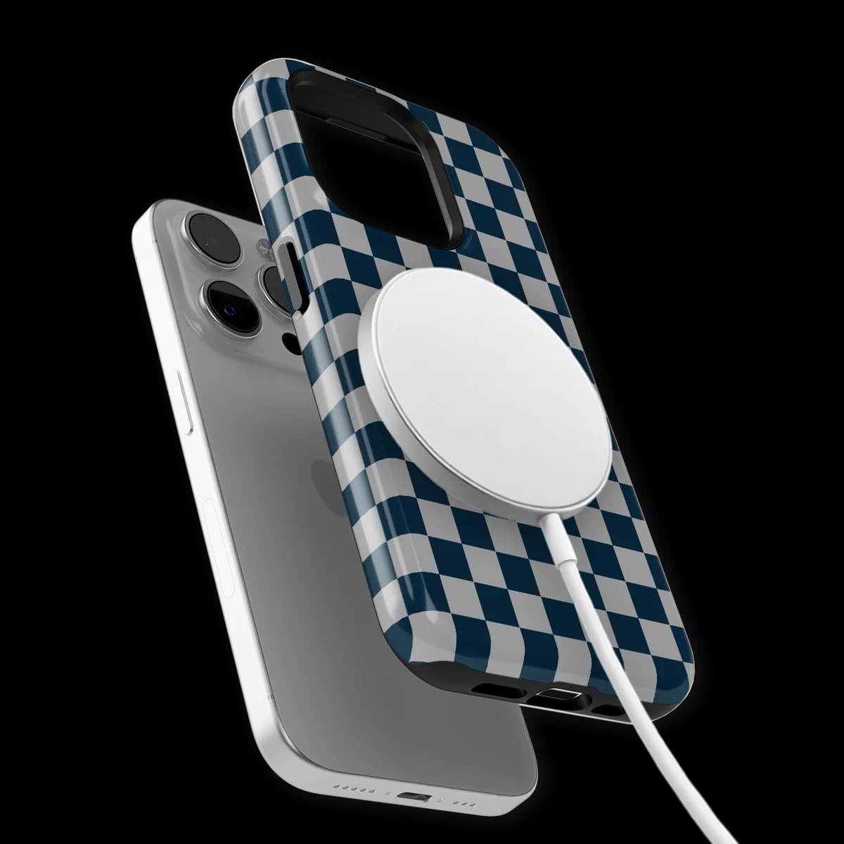 Tiny Squares - Urban Grid - Blue/Grey/Multicolor for iPhone 15 Pro Max