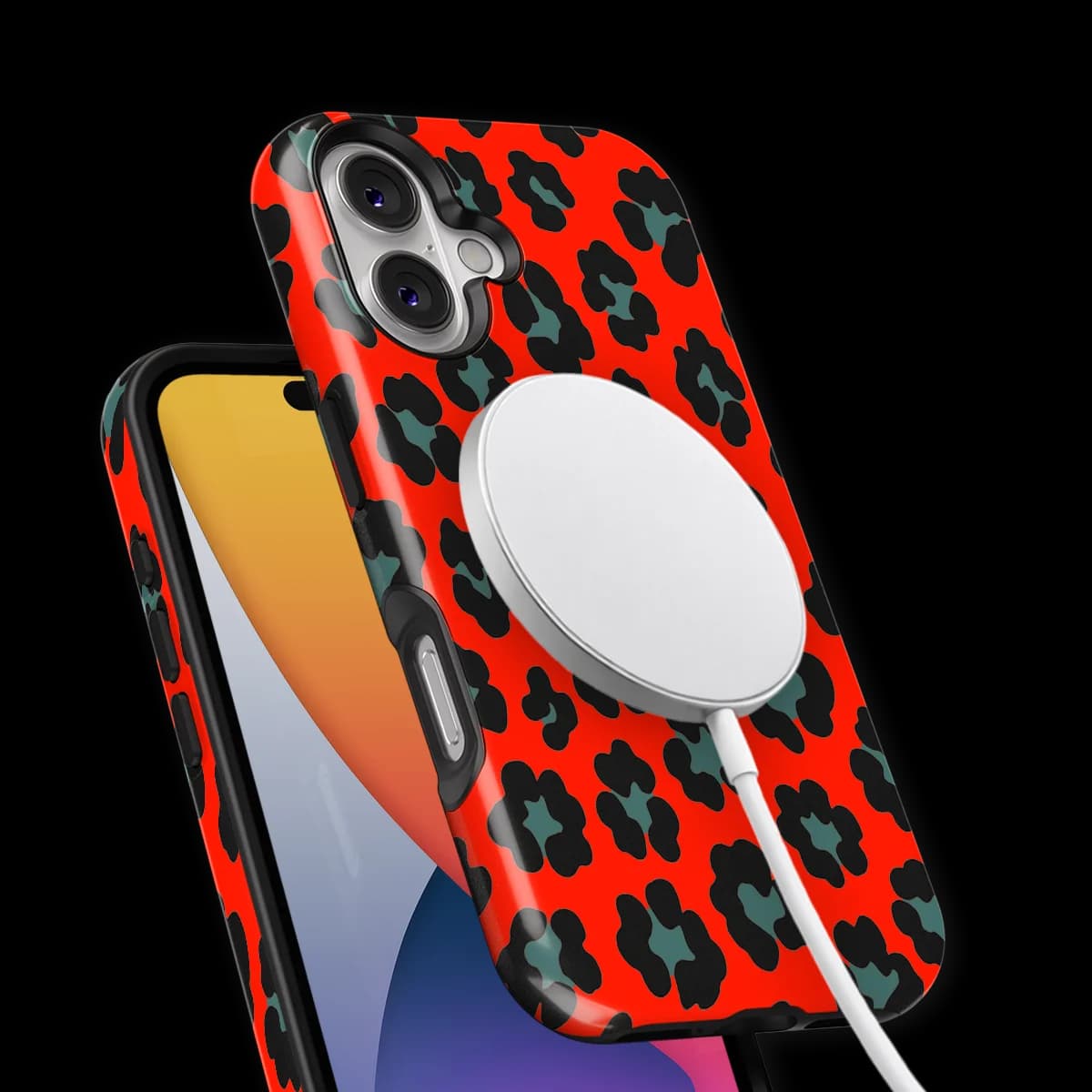 Animals - Jungle Blaze - Red/Blue for iPhone 16 Plus