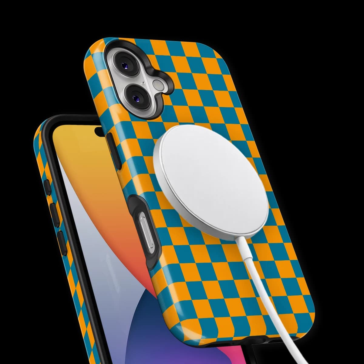 Tiny Squares - Petrol Pop - Orange/Blue/Multicolor for iPhone 16 Plus