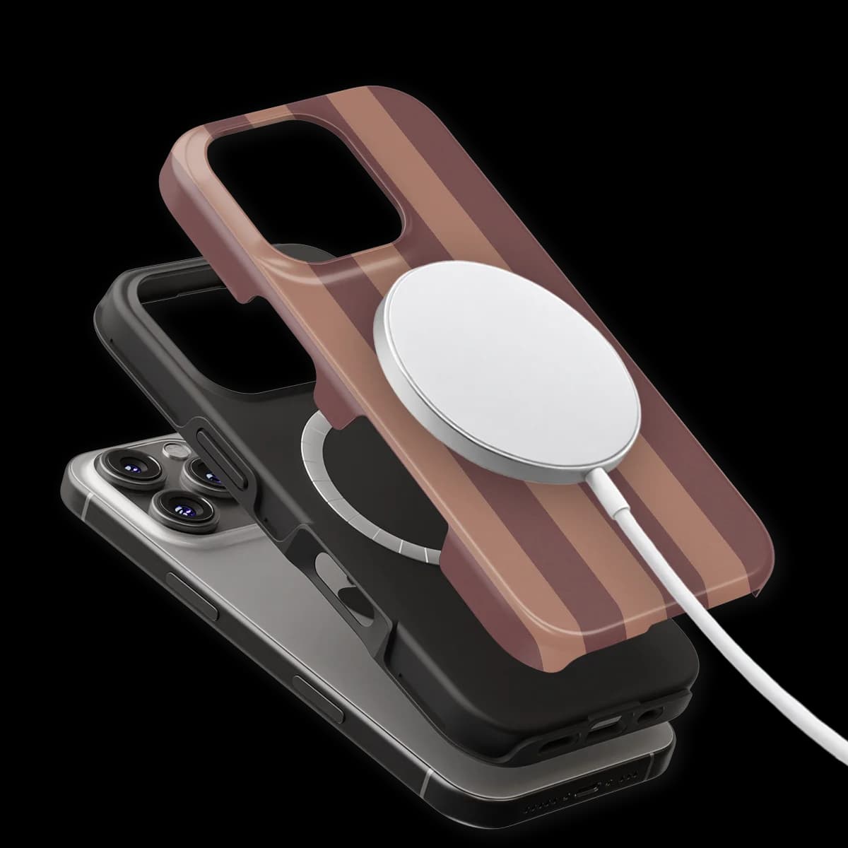 Stripes - Burgundy Rush - Purple/Brown/Multicolor for iPhone 16 Pro