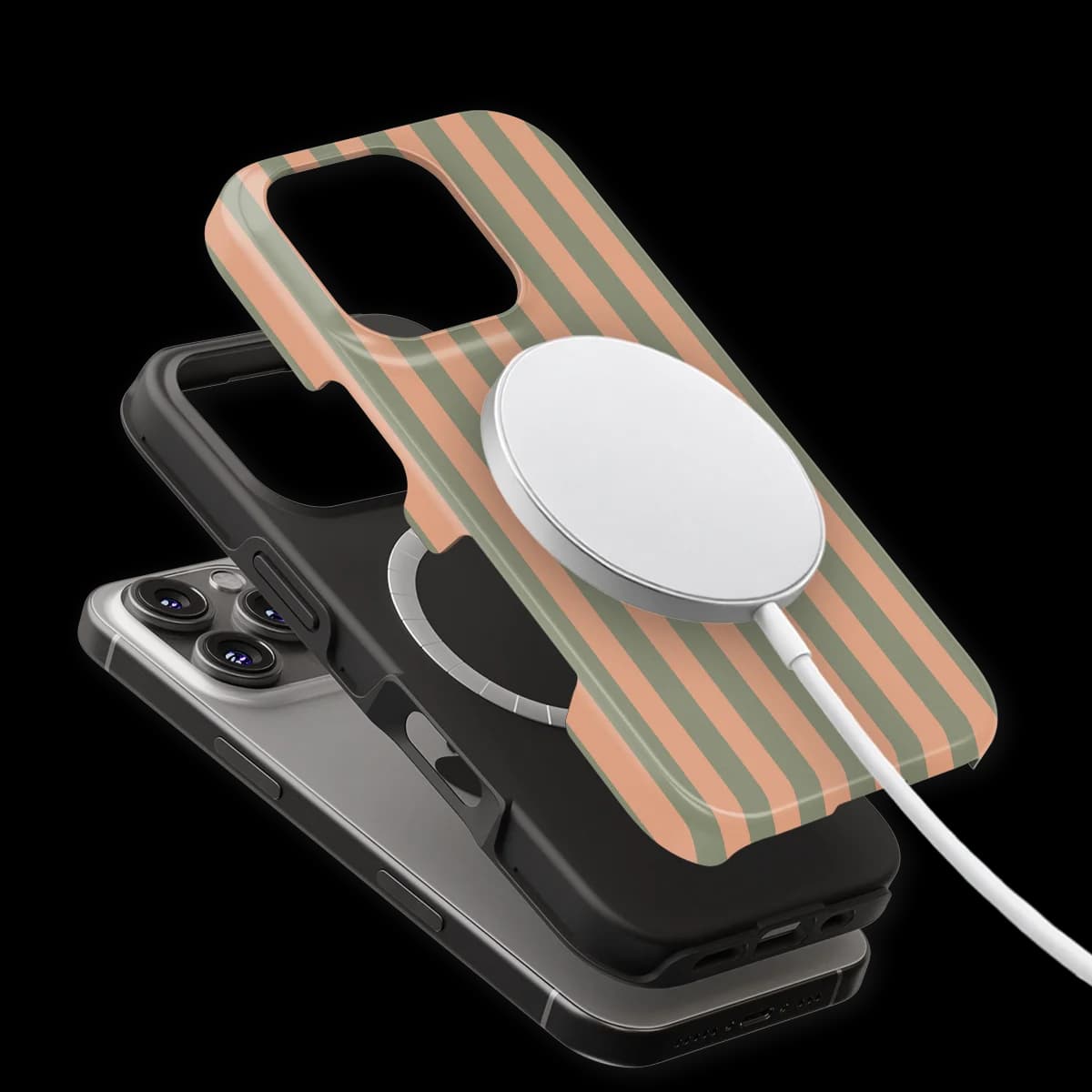 Stripes - Sweet Sage - Green/Pink/Multicolor for iPhone 16 Pro