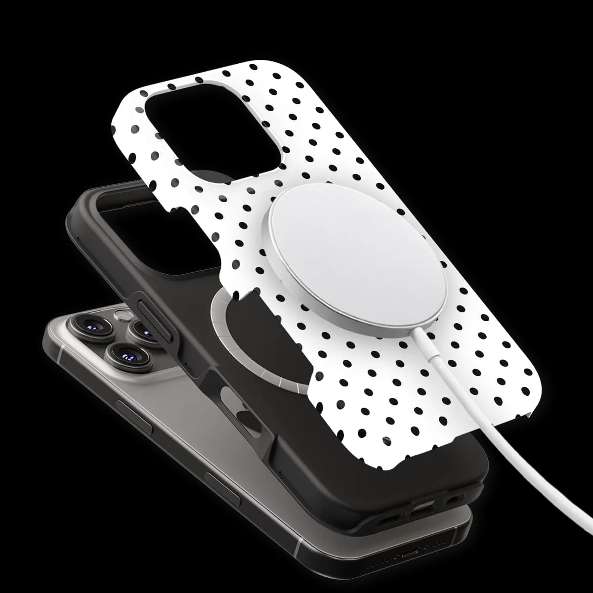Polka Dots - Mono Dots - White/Black for iPhone 16 Pro Max