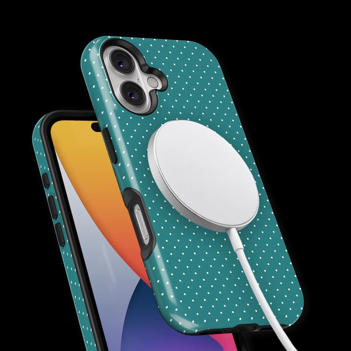 Micro Polka - Deep Teal - Turqoise for iPhone 17