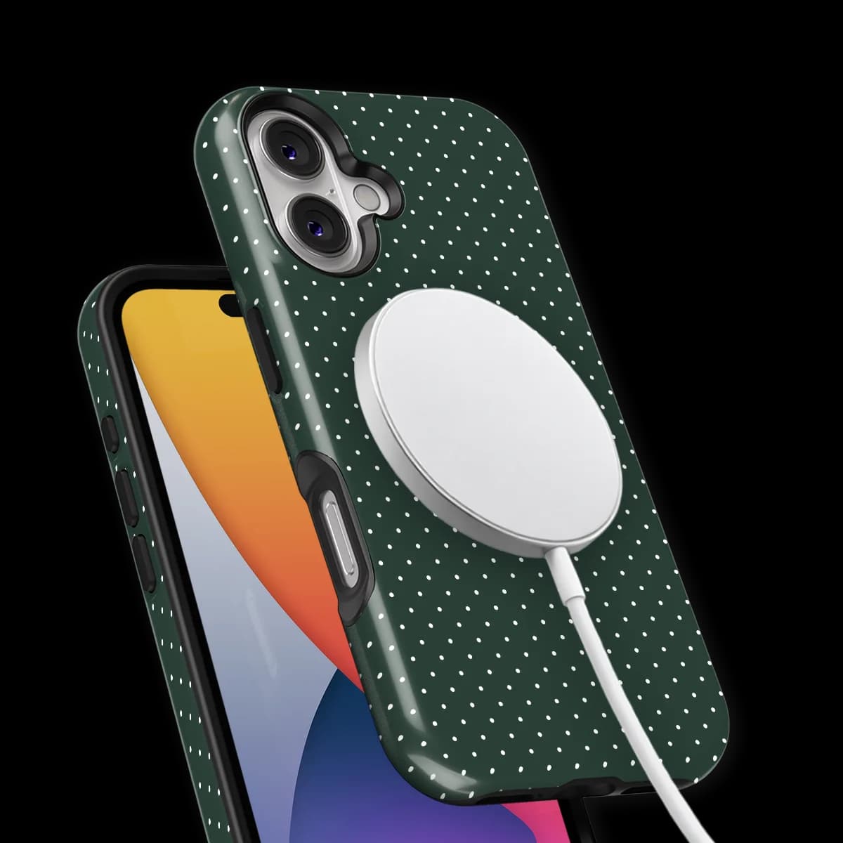 Micro Polka - Pine Pins - Green for iPhone 17