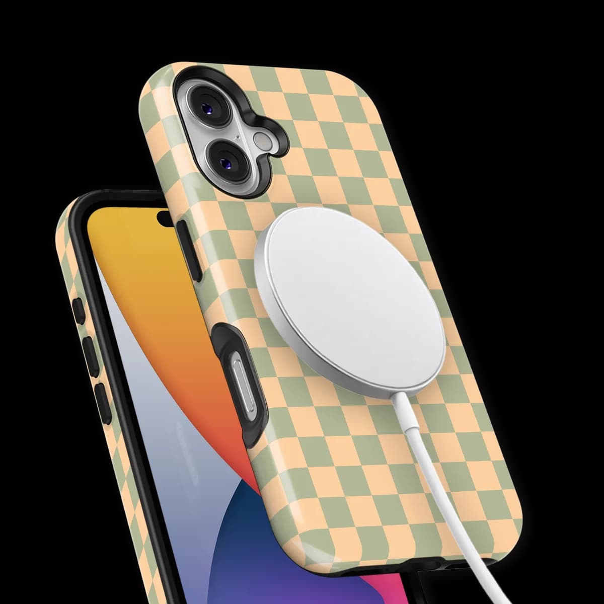 Tiny Squares - Calm Tiles - Pink/Green/Multicolor for iPhone 17