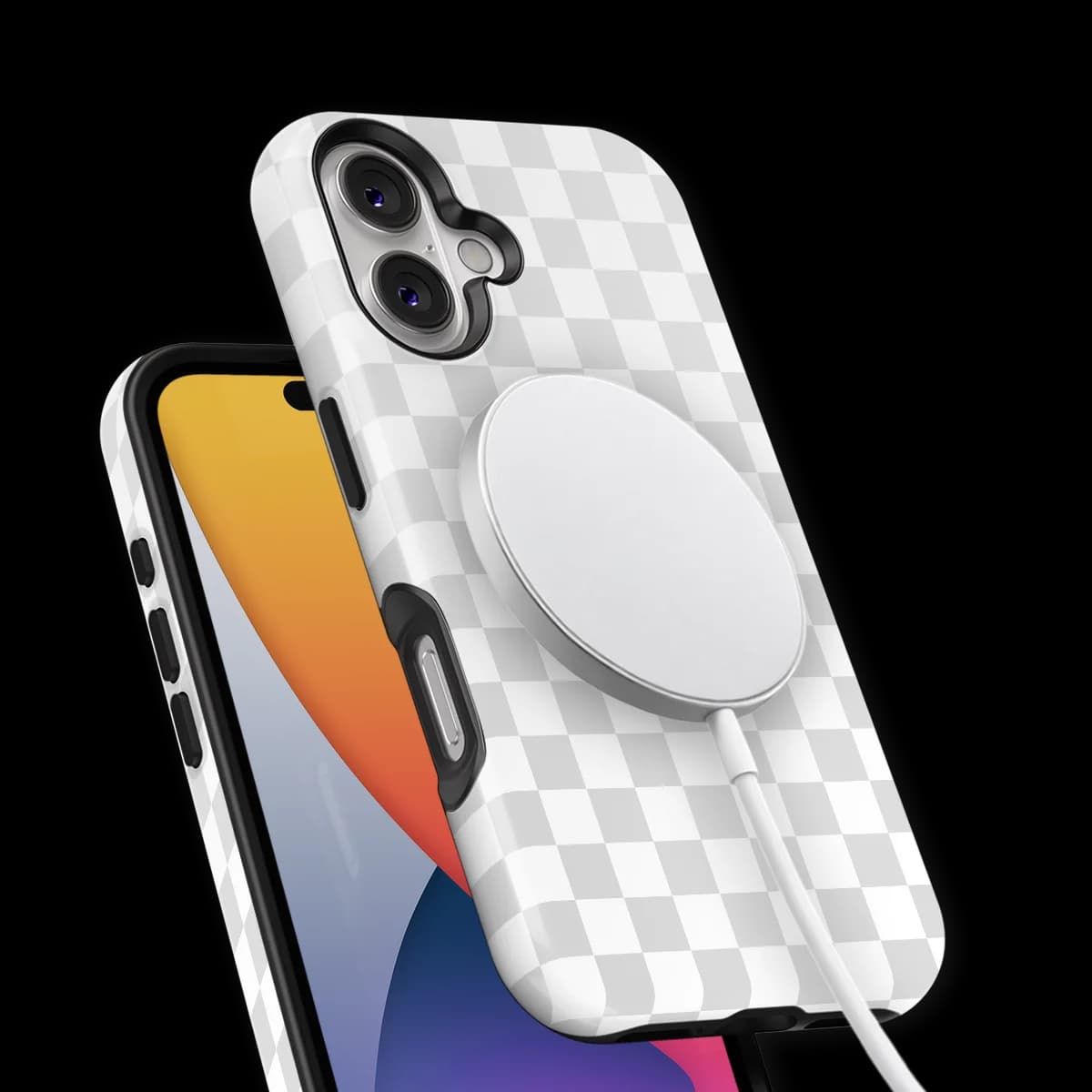 Tiny Squares - Ivory Squares - White/Grey for iPhone 17