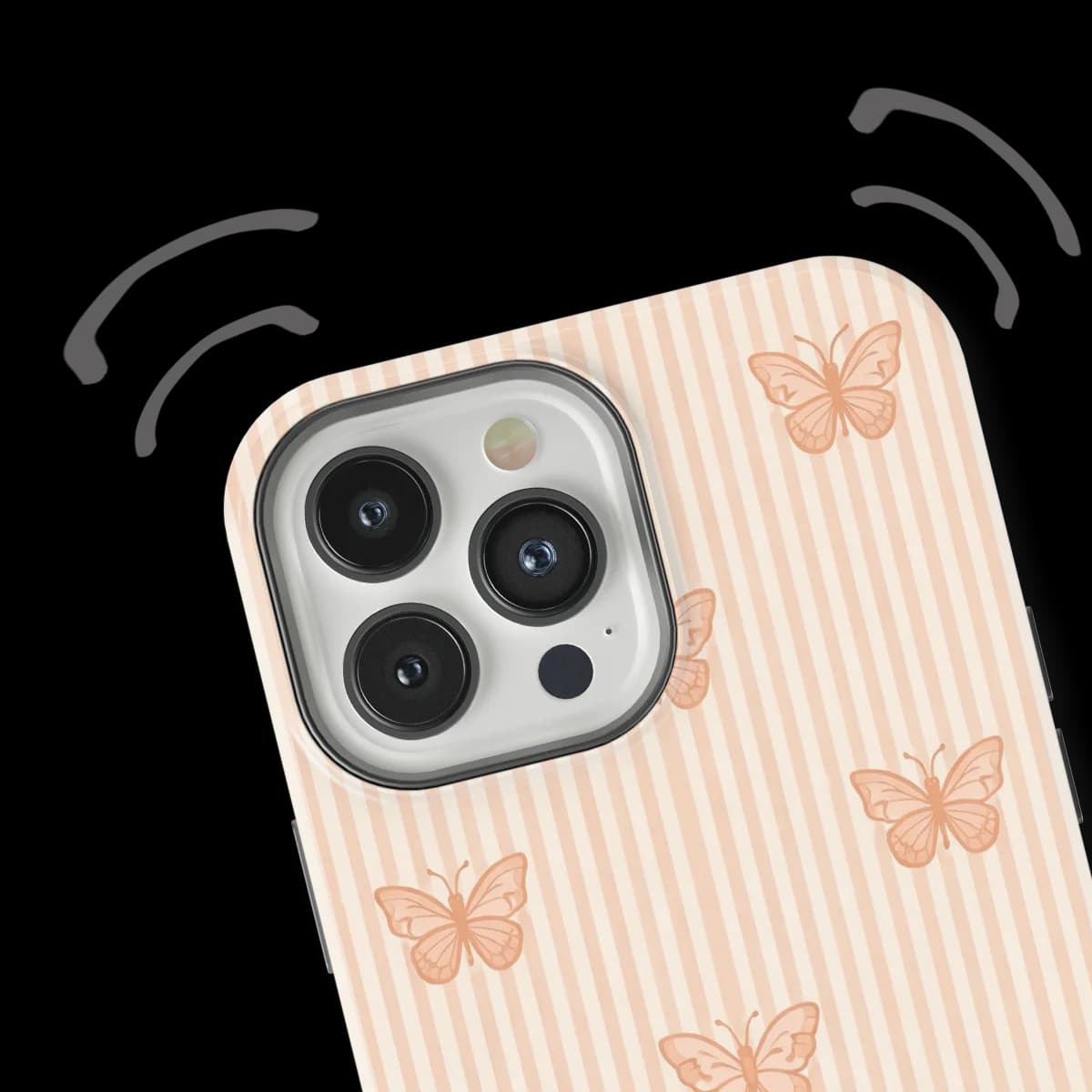 Happy Stripes - Blush Butterfly - Brown for iPhone 12 Pro