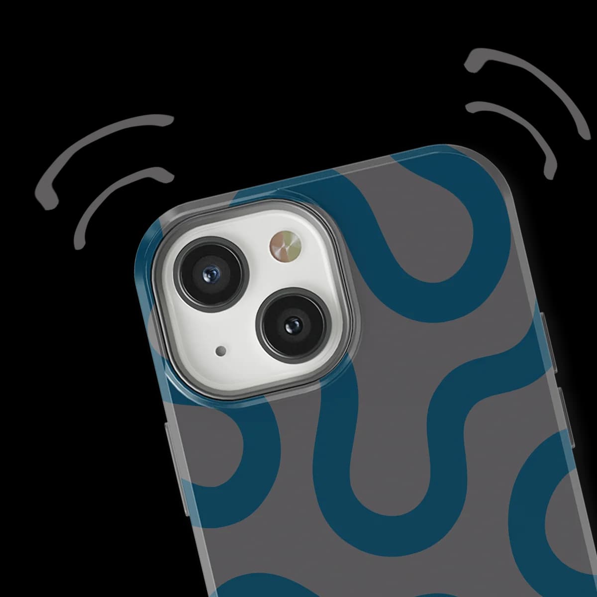 Motion Flow - Shadow Waves - Grey/Blue for iPhone 13 Mini