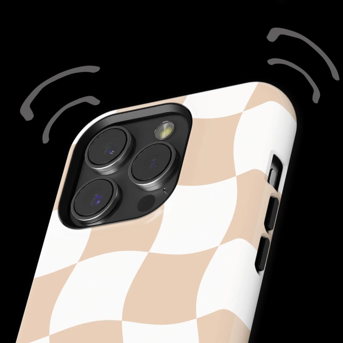 Checkered Warp - Linen Grid - Brown/White/Multicolor for iPhone 14 Pro Max
