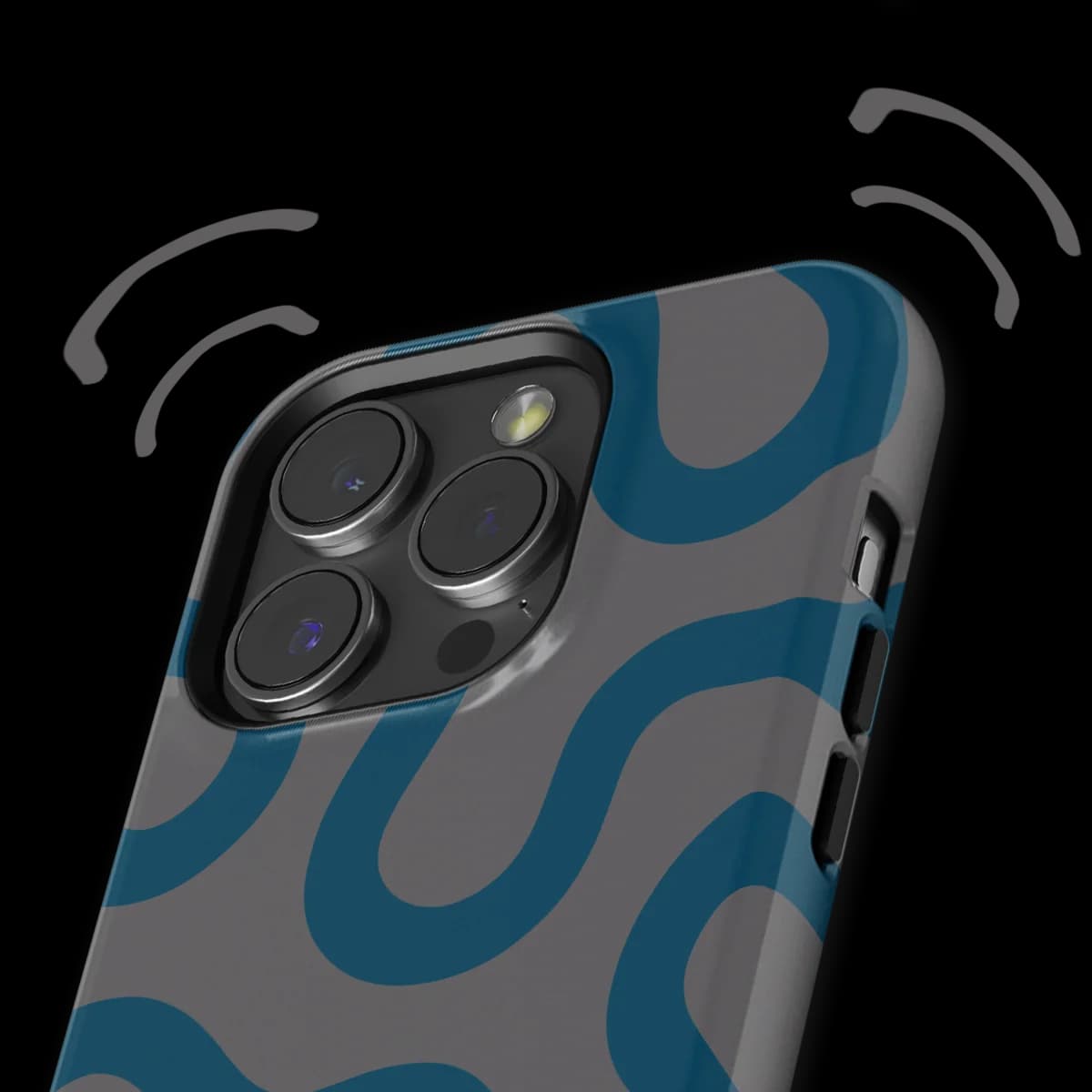 Motion Flow - Shadow Waves - Grey/Blue for iPhone 14 Pro Max