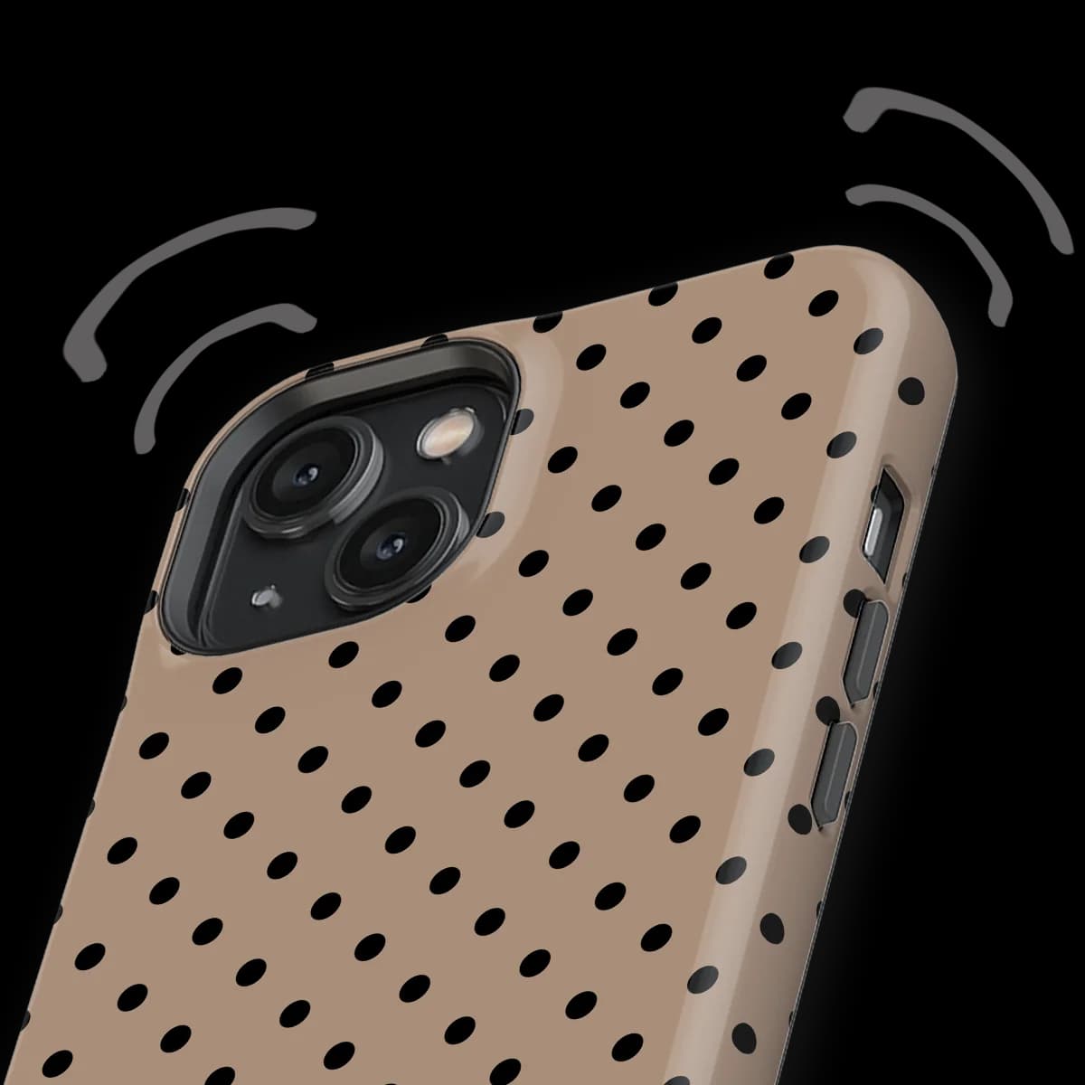 Polka Dots - Cocoa Noir - Brown/Black for iPhone 15