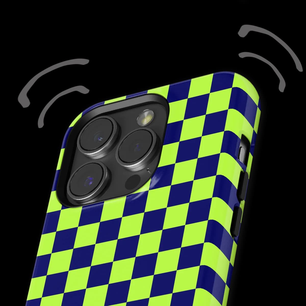 Tiny Squares - Acid Grid - Green/Blue/Multicolor for iPhone 15 Pro