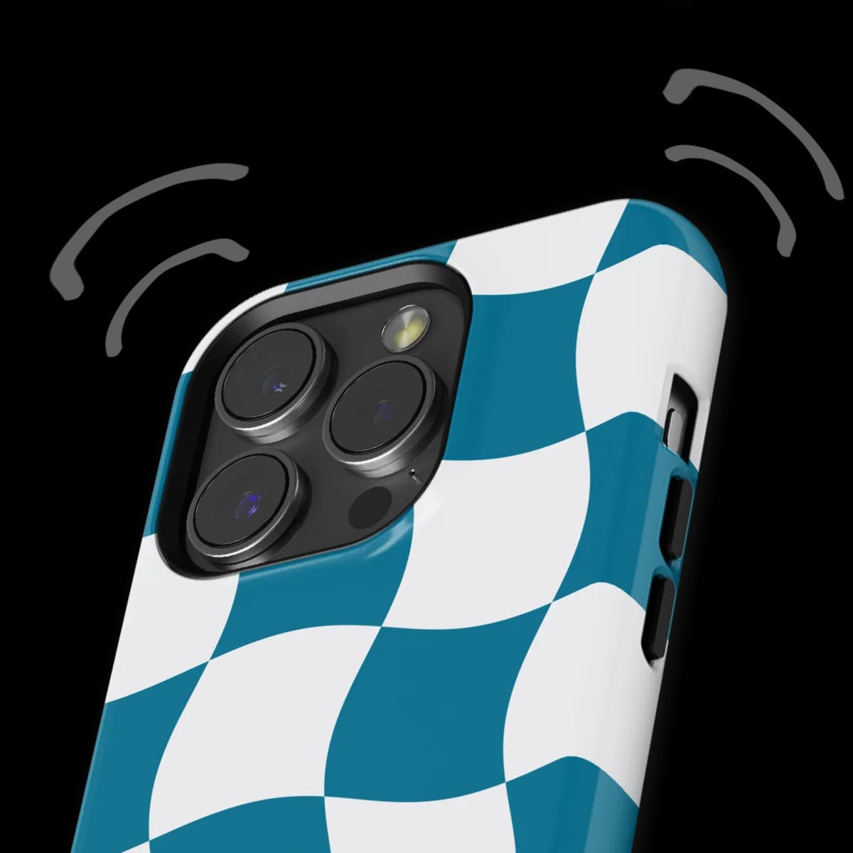 Checkered Warp - Frozen Motion - Blue/White/Multicolor for iPhone 15 Pro Max