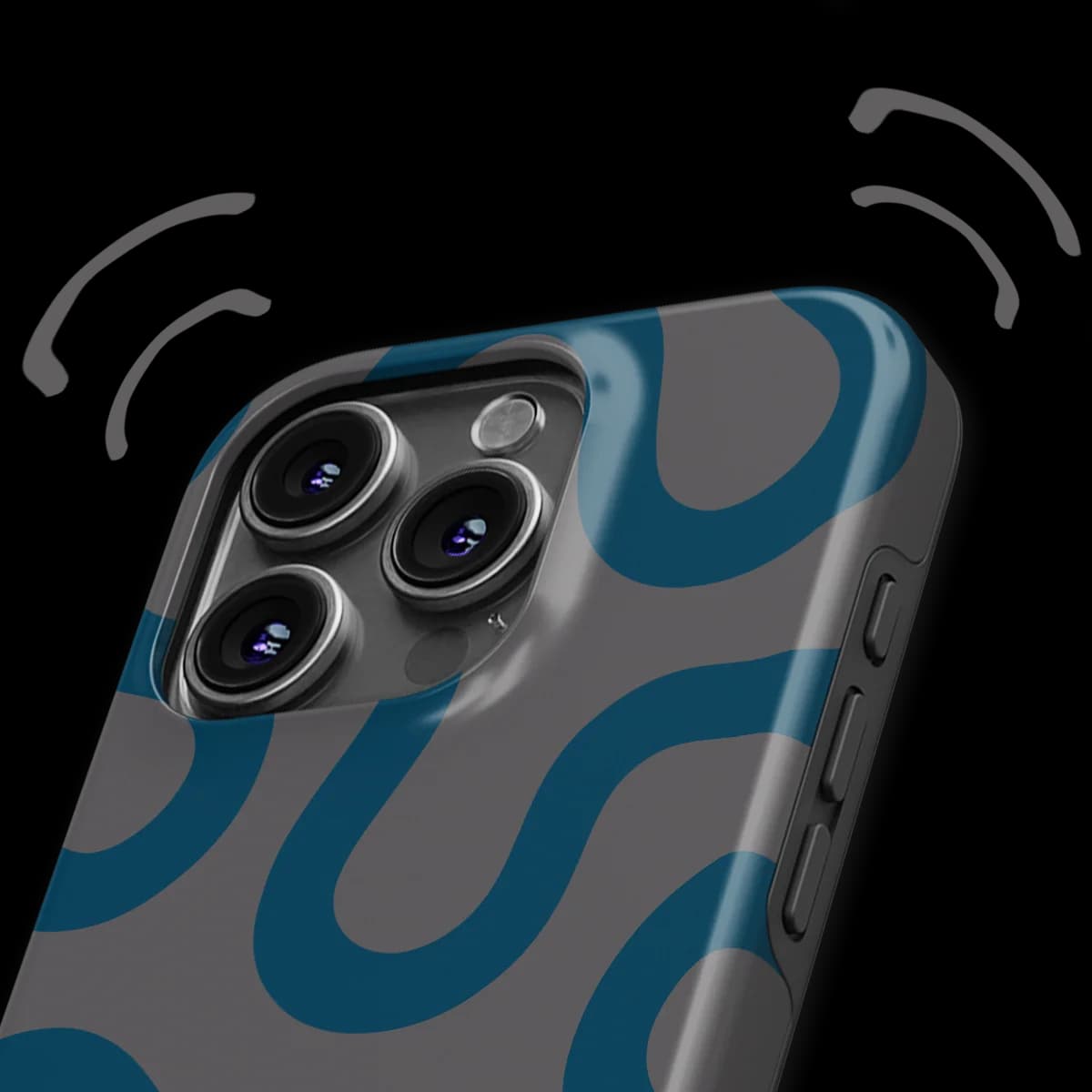 Motion Flow - Shadow Waves - Grey/Blue for iPhone 16 Pro