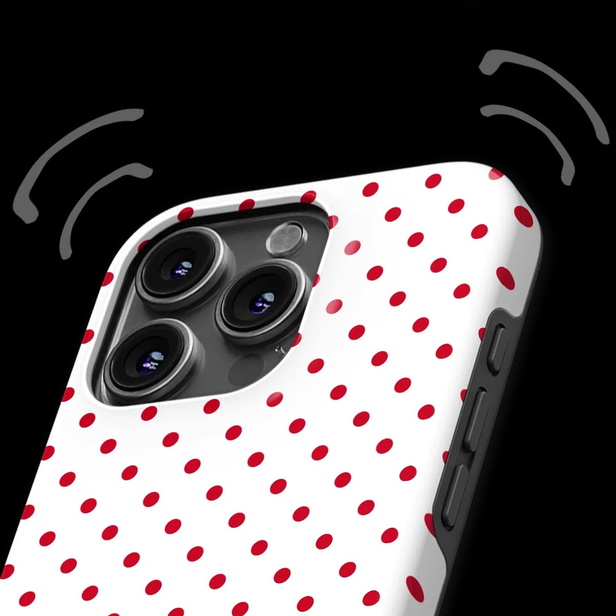Polka Dots - Cherry Dots - White/Red for iPhone 16 Pro