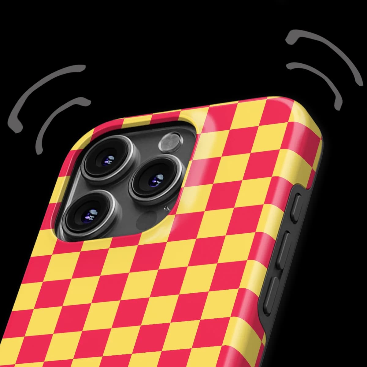 Tiny Squares - Cherry Checker - Pink/Yellow/Multicolor for iPhone 16 Pro