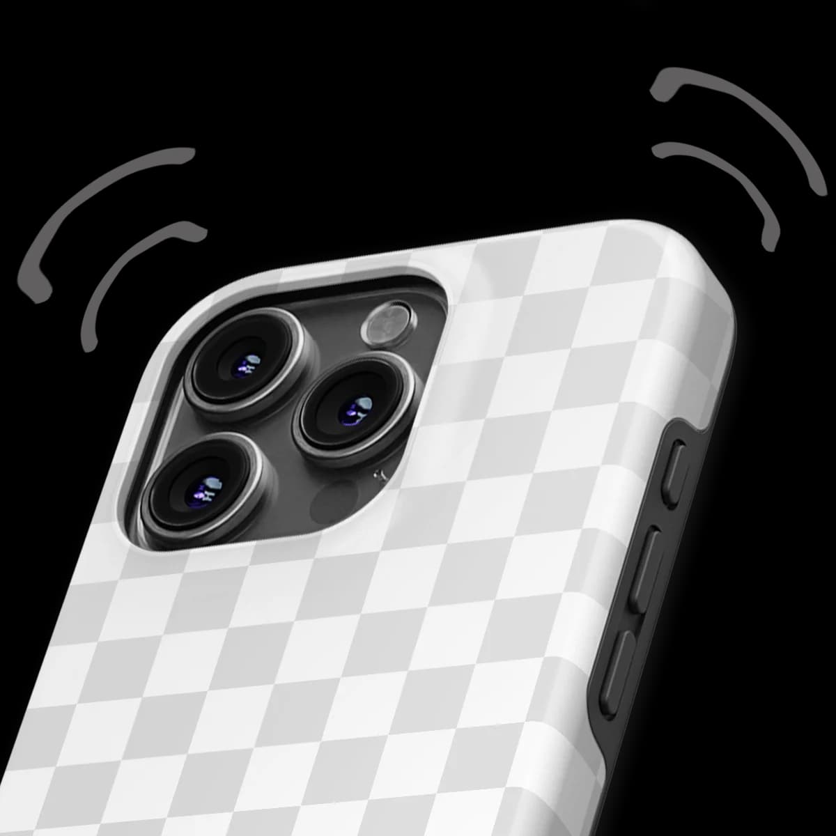 Tiny Squares - Ivory Squares - White/Grey for iPhone 16 Pro