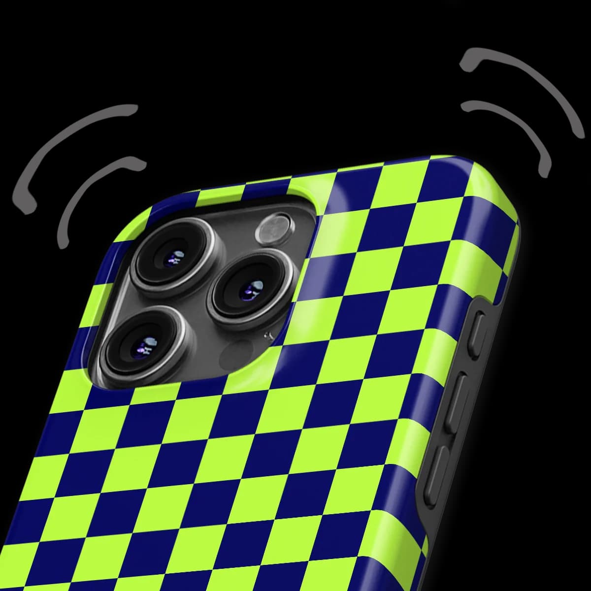 Tiny Squares - Acid Grid - Green/Blue/Multicolor for iPhone 16 Pro Max