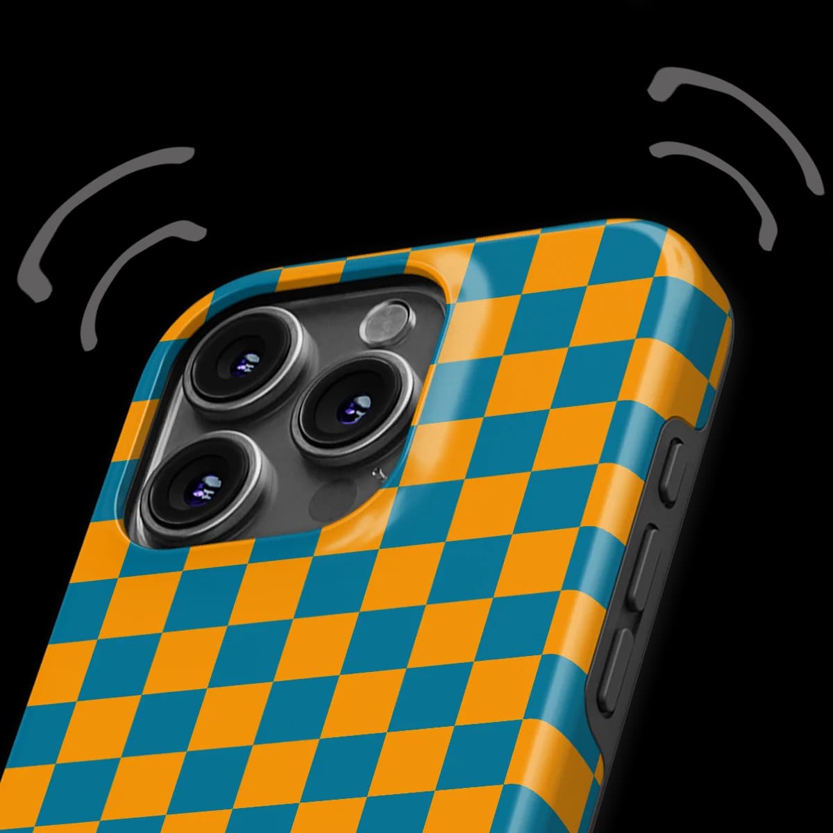 Tiny Squares - Petrol Pop - Orange/Blue/Multicolor for iPhone 16 Pro Max