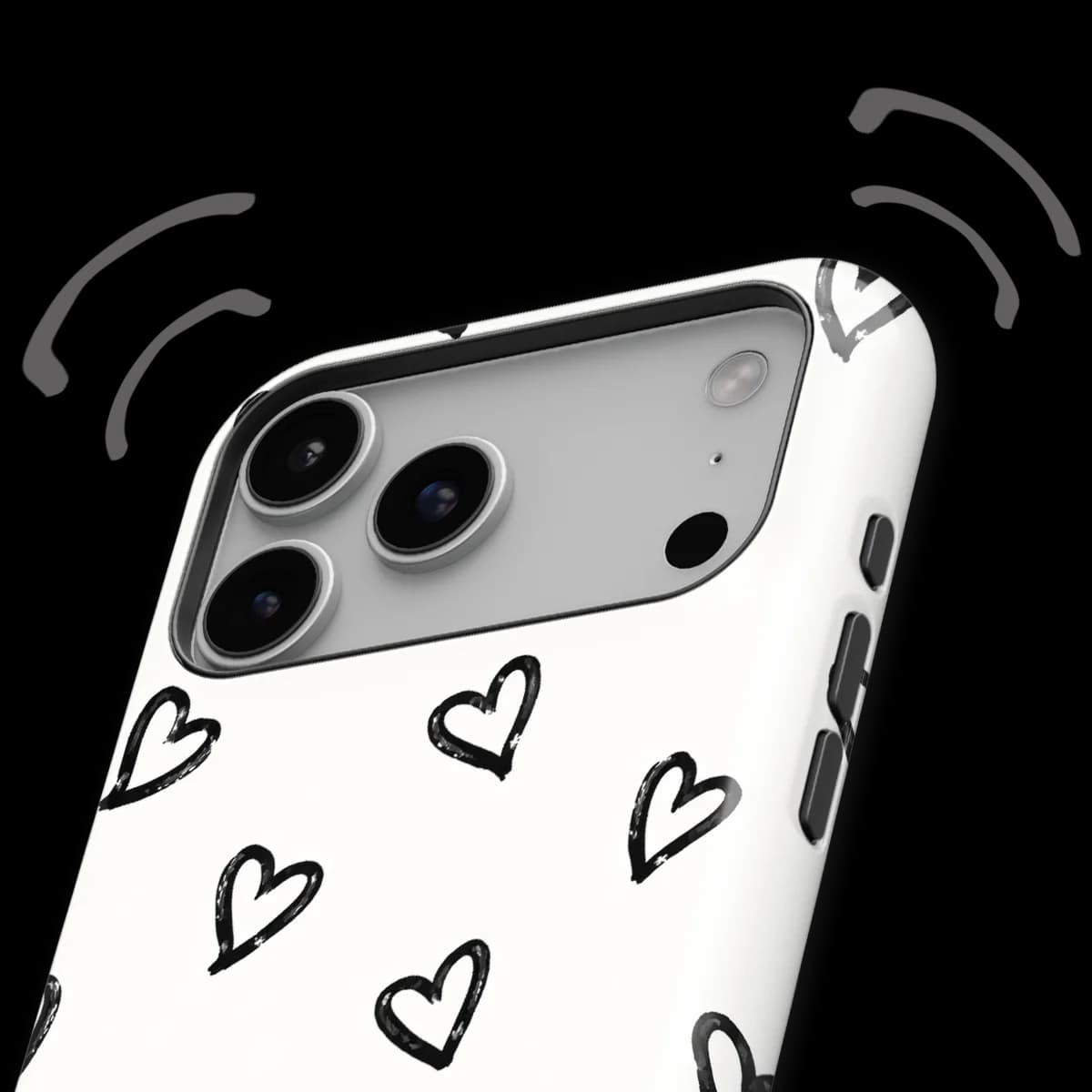 Little Love - Mono Hearts - White/Black/Multicolor for iPhone 17 Pro Max