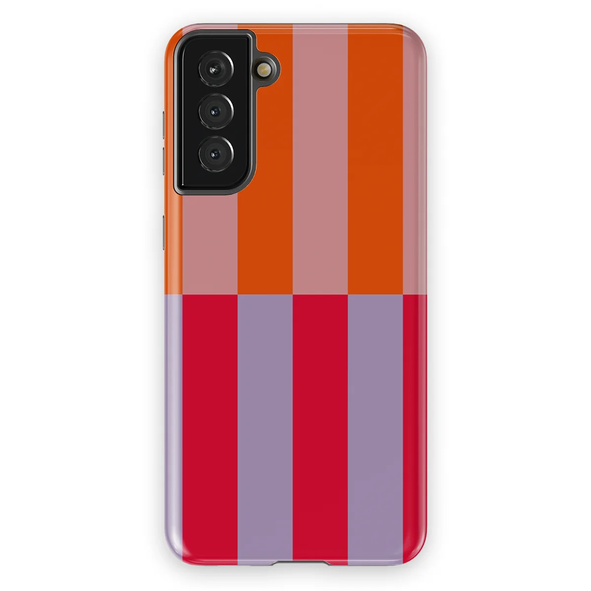 Offset Stripe - Sunset Clash - Orange/Purple/Red case for Galaxy S21 Plus - Image 1