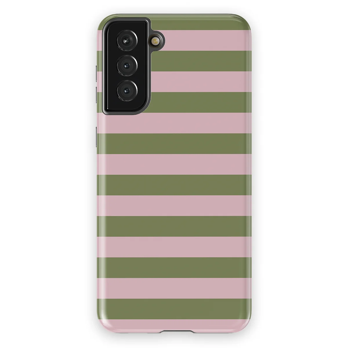 Studio Stripes - Olive Blush - Pink/Green/Multicolor case for Galaxy S21 Plus - Image 1