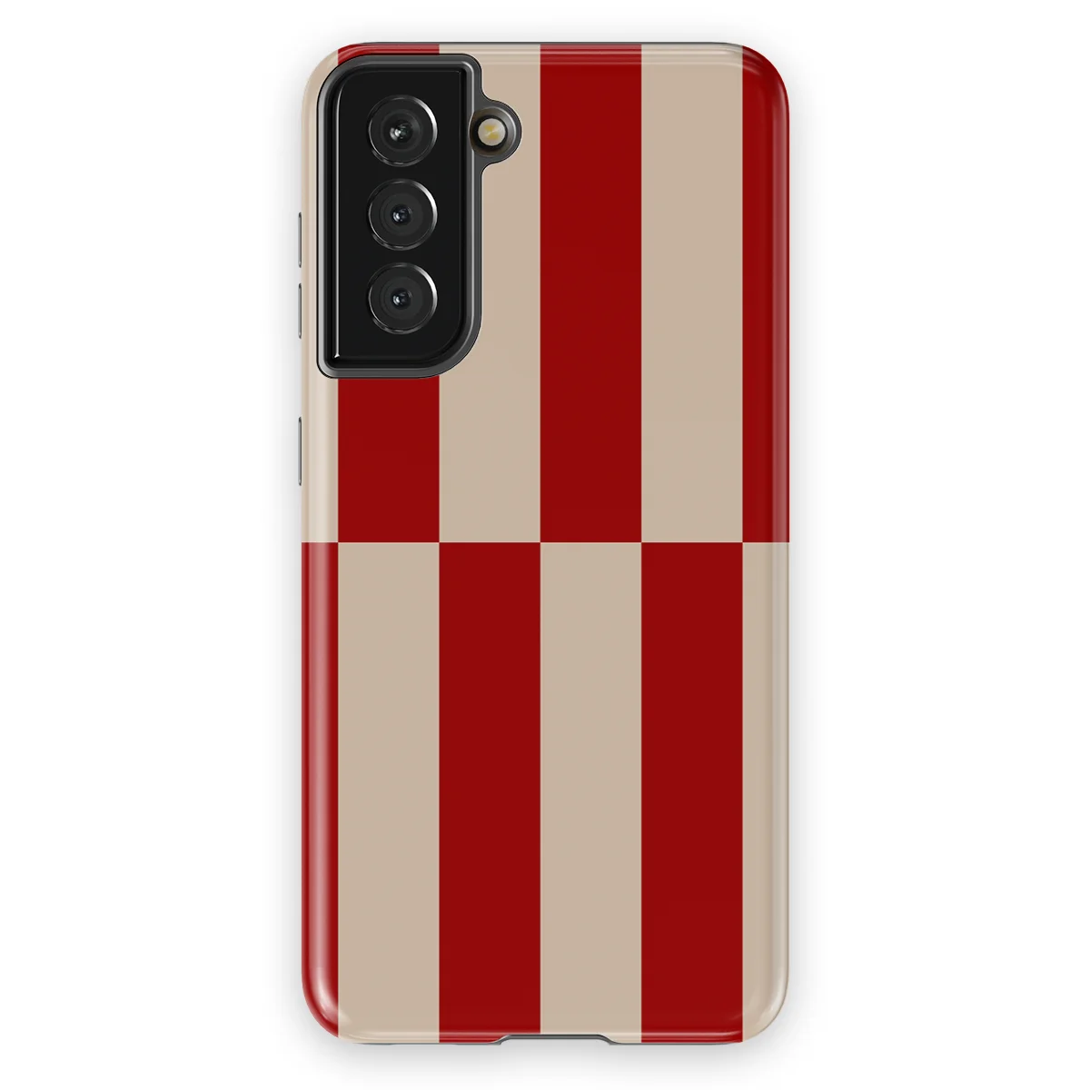 Offset Stripe - Scarlet Sand - Beige/Red/Multicolor case for Galaxy S21 - Image 1