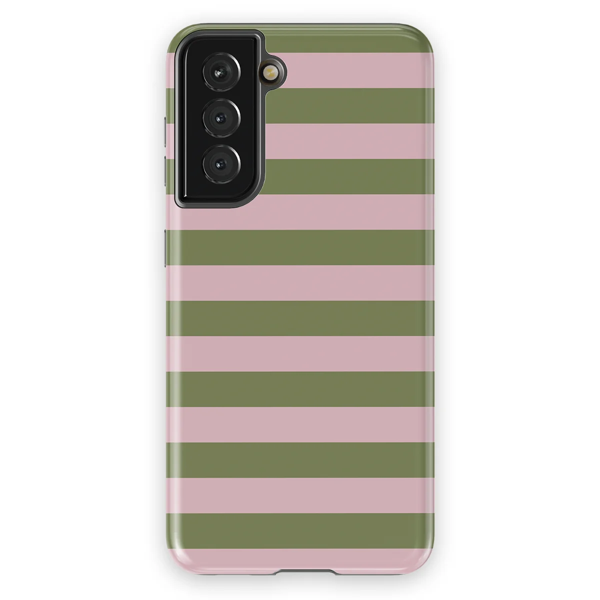 Studio Stripes - Olive Blush - Pink/Green/Multicolor case for Galaxy S21 - Image 1