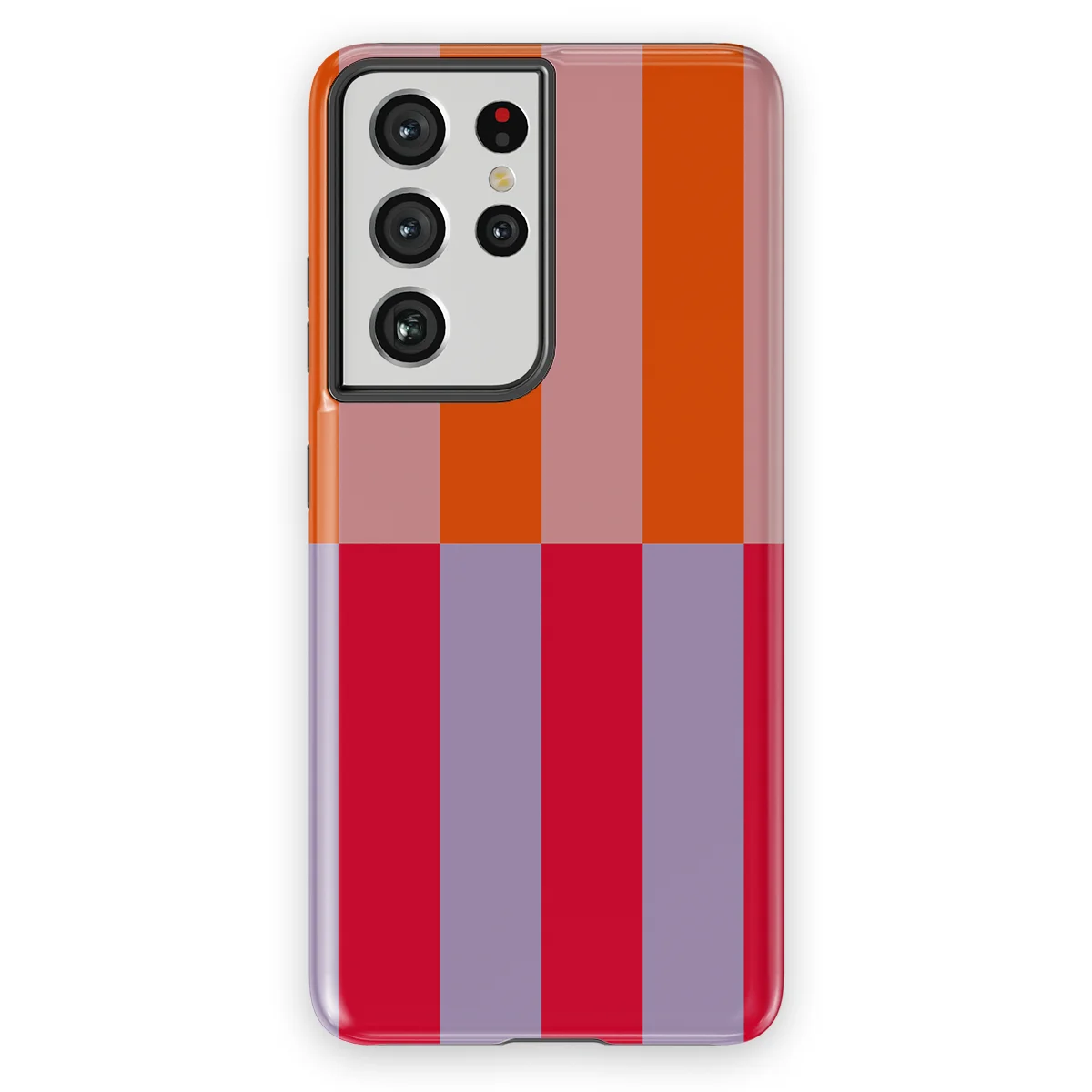 Offset Stripe - Sunset Clash - Orange/Purple/Red case for Galaxy S21 Ultra - Image 1