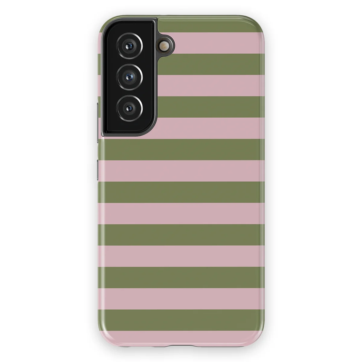 Studio Stripes - Olive Blush - Pink/Green/Multicolor case for Galaxy S22 - Image 1