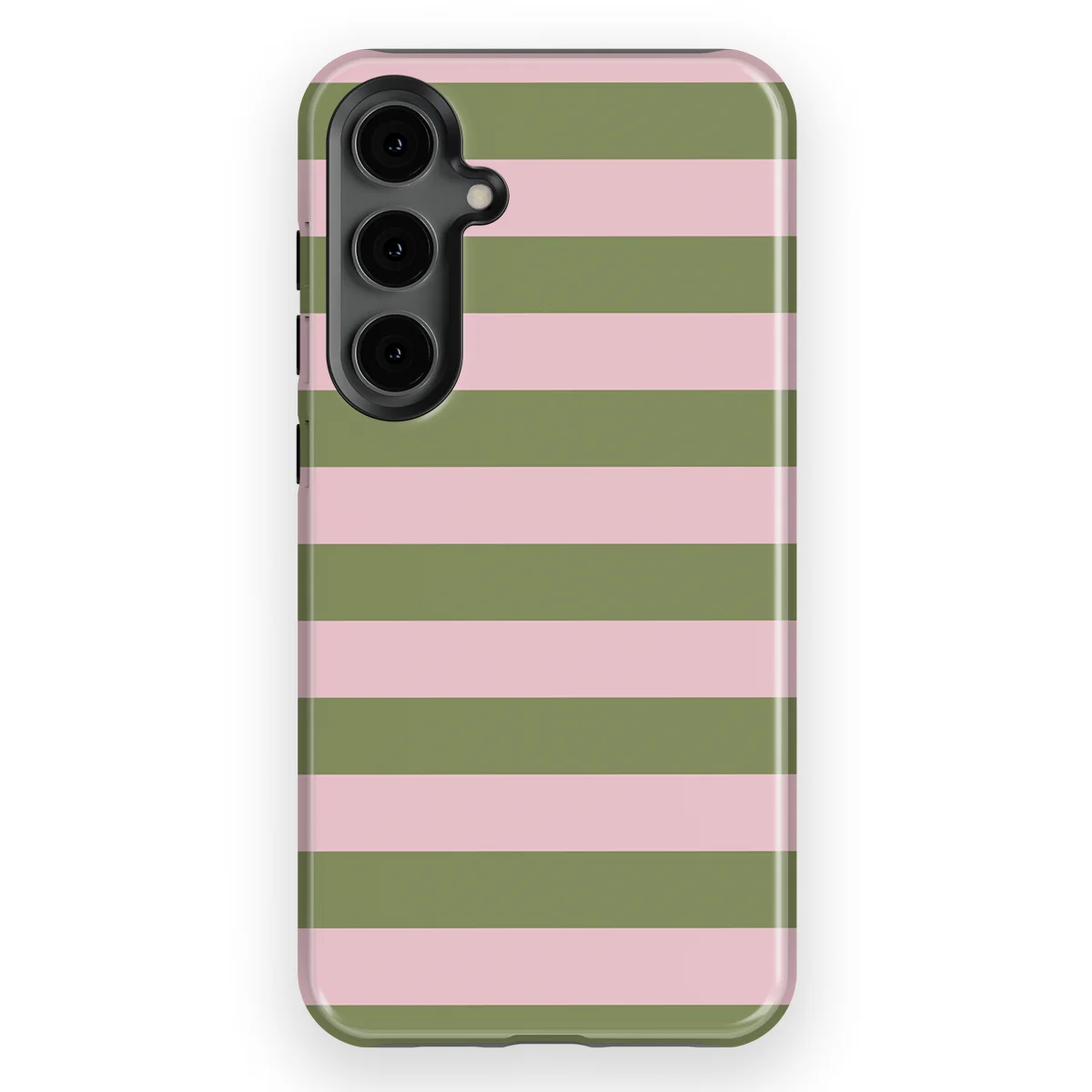 Studio Stripes - Olive Blush - Pink/Green/Multicolor case for Galaxy S24 Plus - Image 1