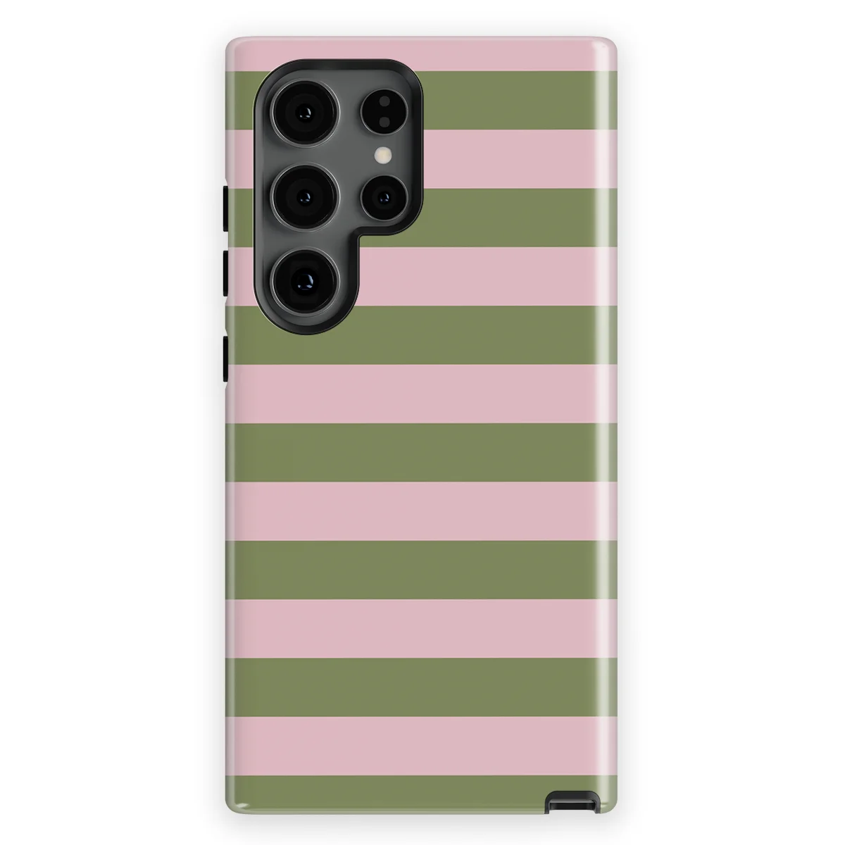 Studio Stripes - Olive Blush - Pink/Green/Multicolor case for Galaxy S24 Ultra - Image 1