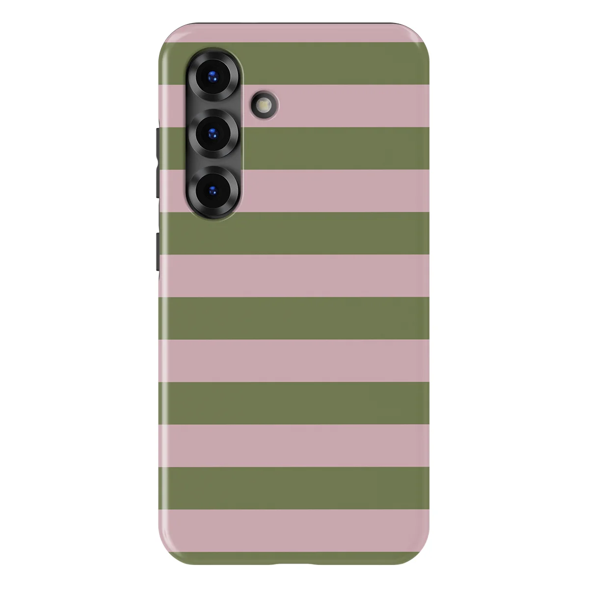 Studio Stripes - Olive Blush - Pink/Green/Multicolor case for Galaxy S25 FE - Image 1